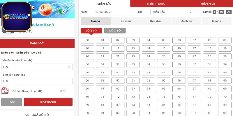 Cá cược lô đề VN666 thưởng khủng