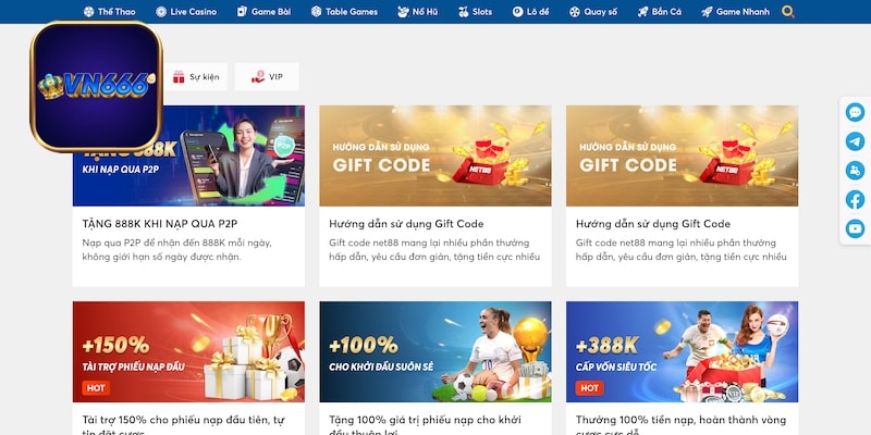 Nhiều hoạt động khuyến mãi khủng tại VN666