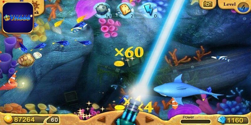 Ngắm bắn khi cá vừa ra khỏi bàn