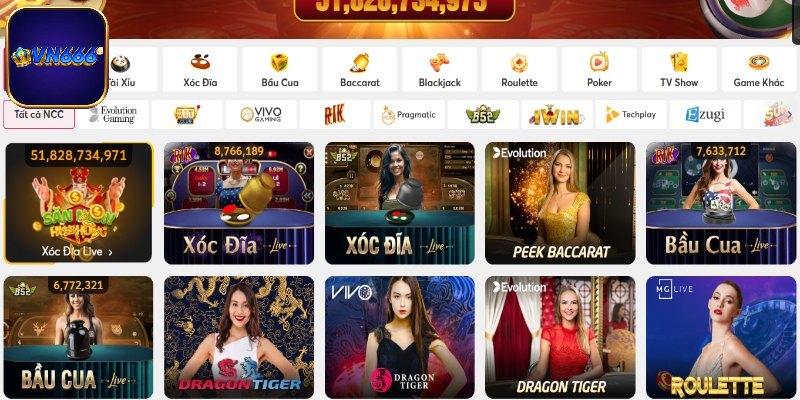 Tổng quan sảnh live casino đẳng cấp