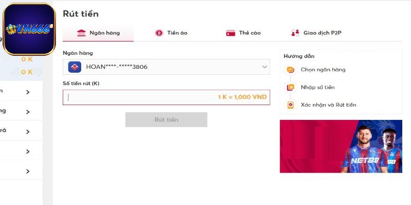 Từng bước hướng dẫn rút tiền VN666 nhanh gọn cho hội viên